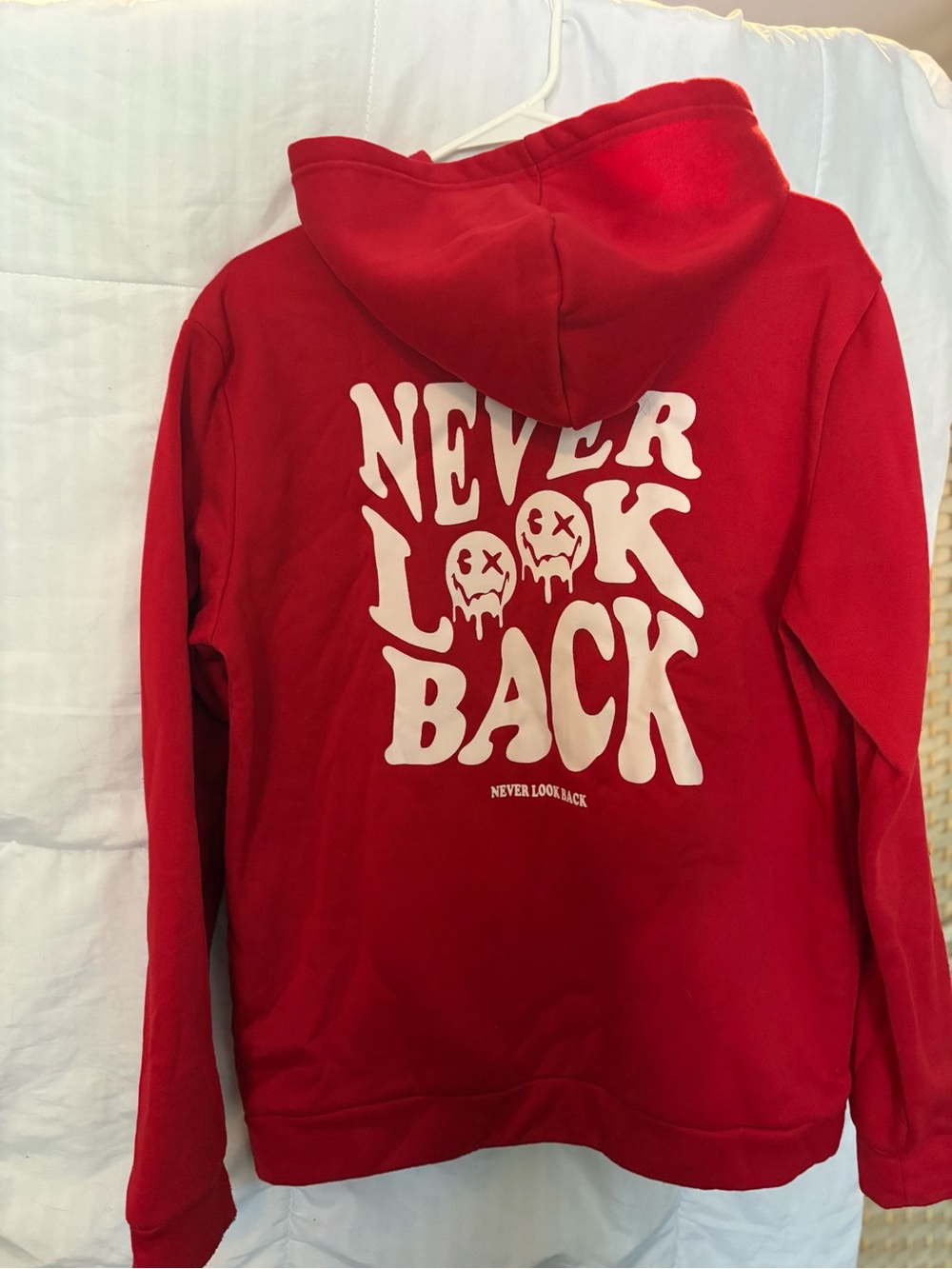 SHEIN Men's Bright Red Hooded Pullover Sweatshirt